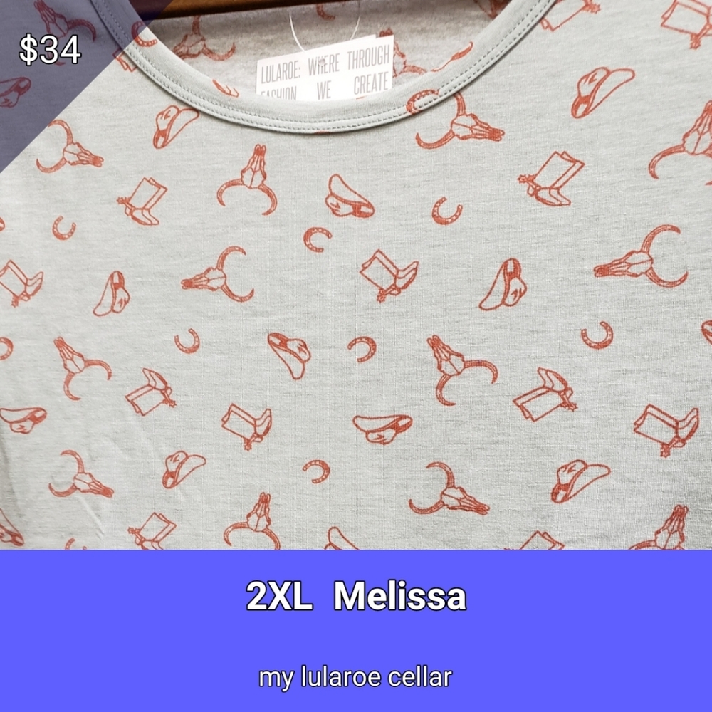 Melissa top lularoe gray print